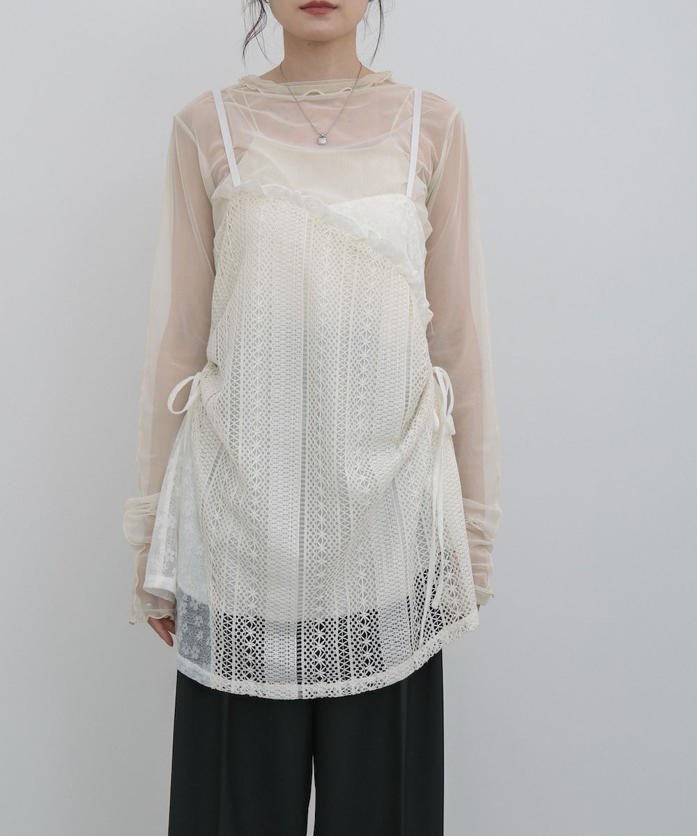 レースドッキングミニキャミワンピース