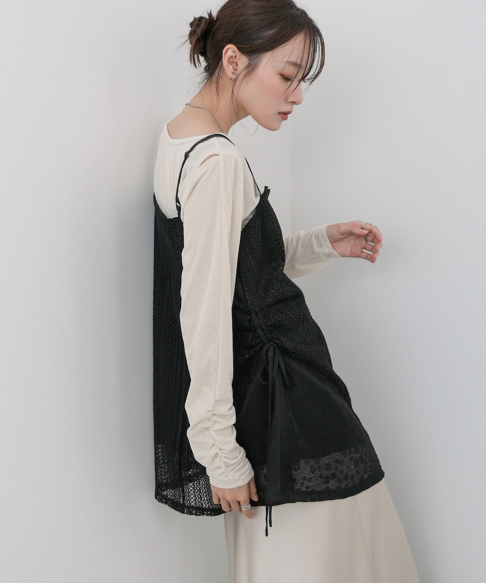 レースドッキングミニキャミワンピース