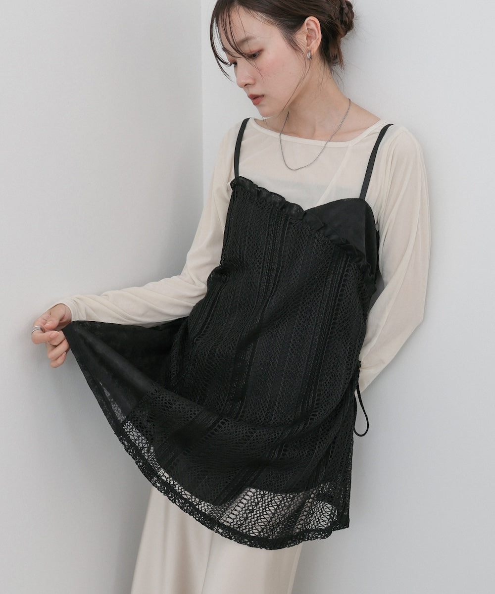 レースドッキングミニキャミワンピース