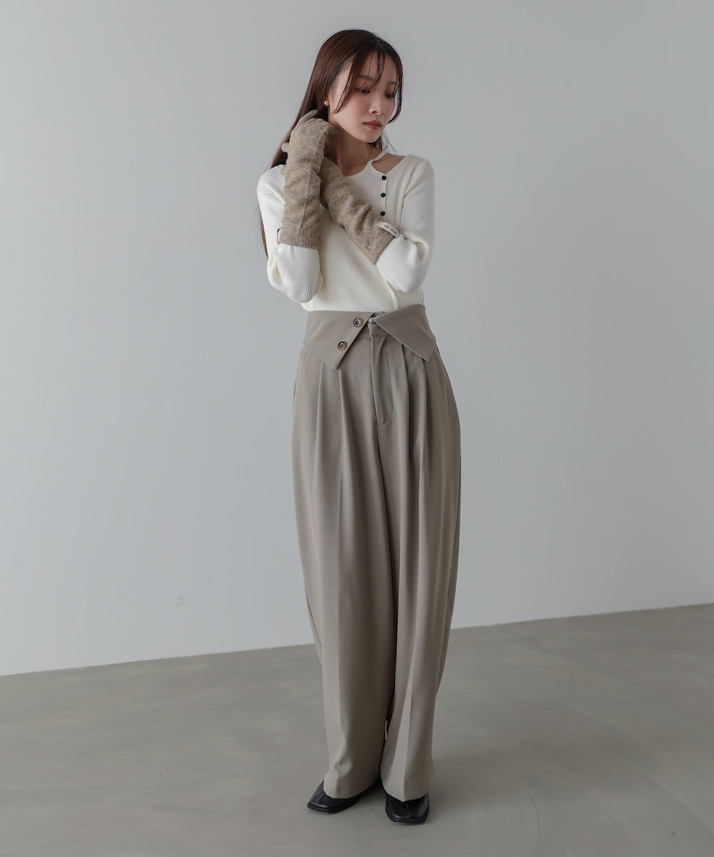 指穴ニットロングハンドウォーマー