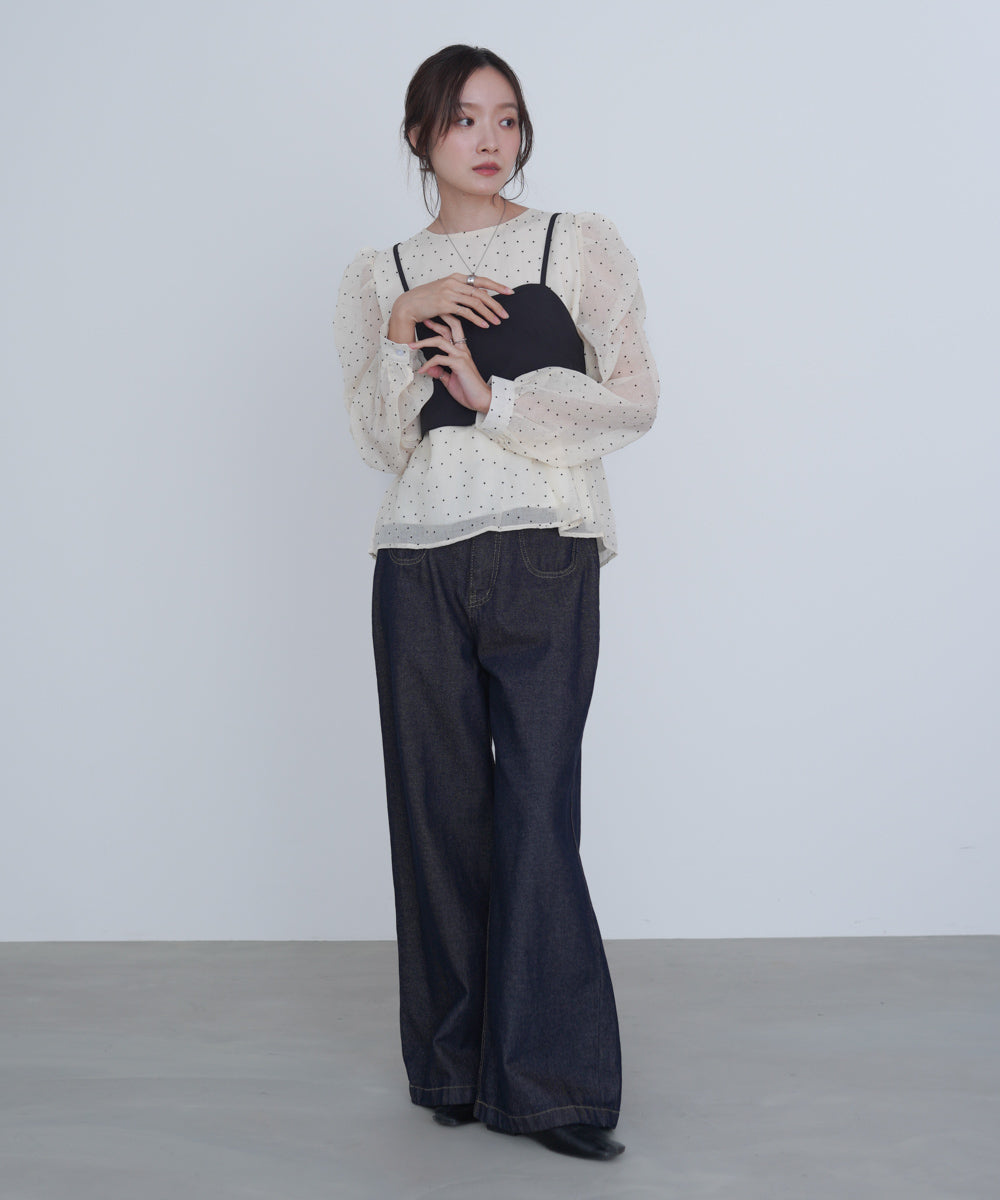 ビスチェSETドットブラウス