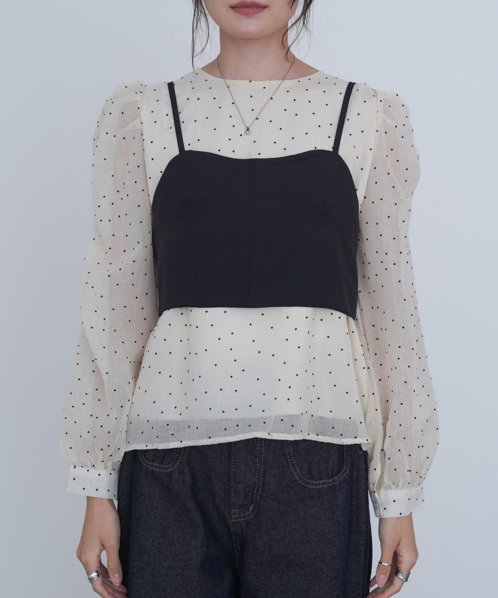 ビスチェSETドットブラウス