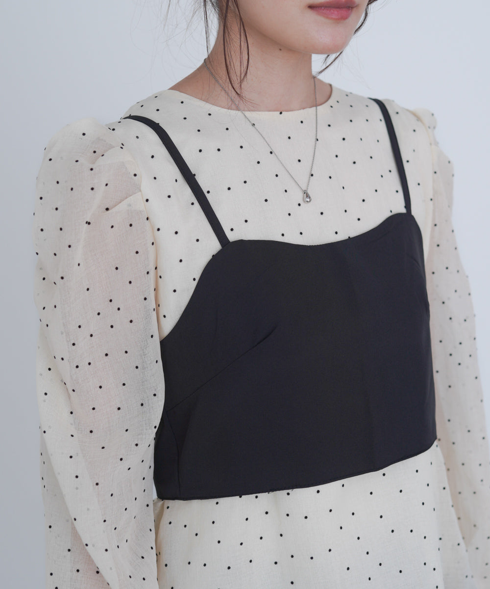 ビスチェSETドットブラウス