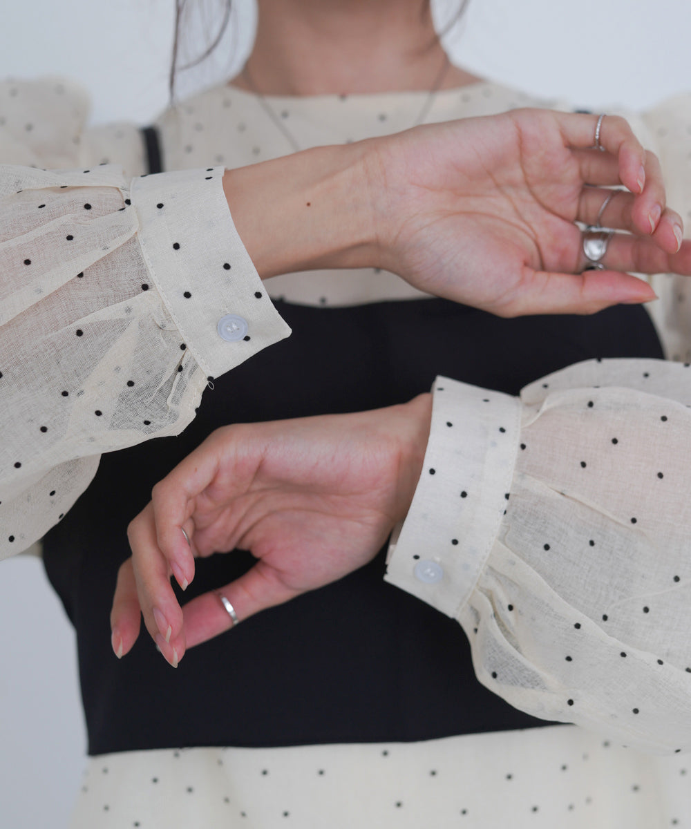 ビスチェSETドットブラウス