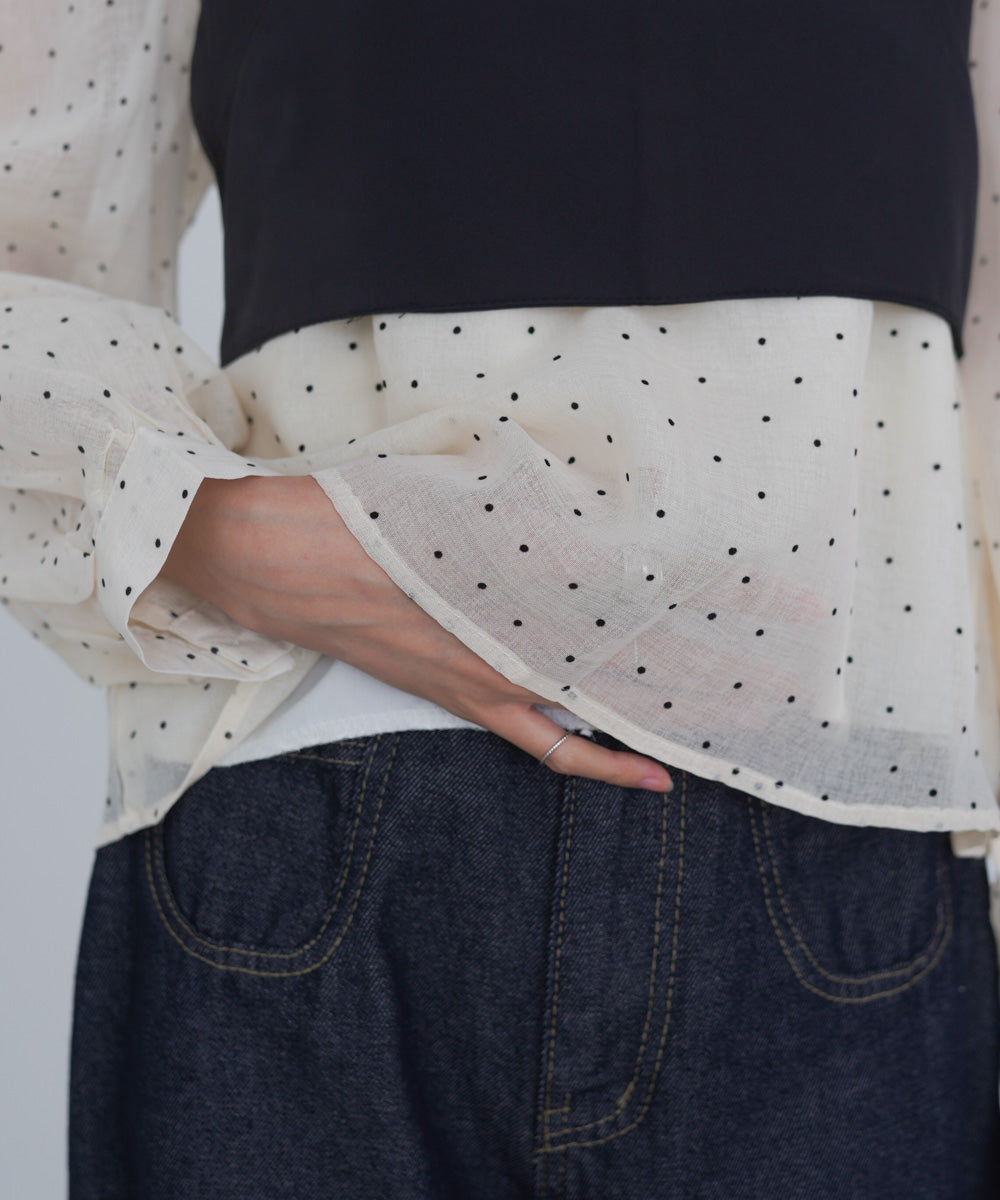 ビスチェSETドットブラウス