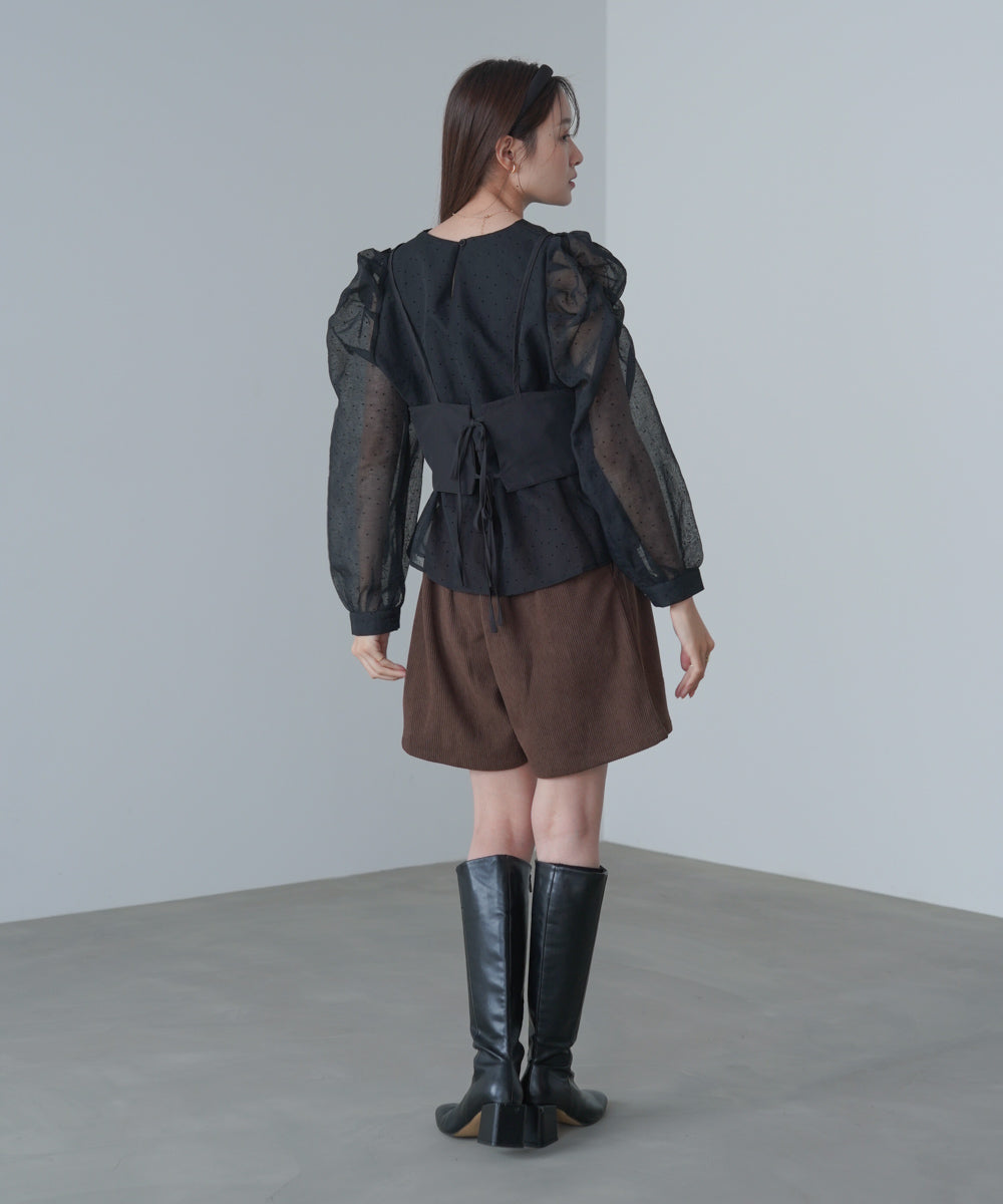 ビスチェSETドットブラウス