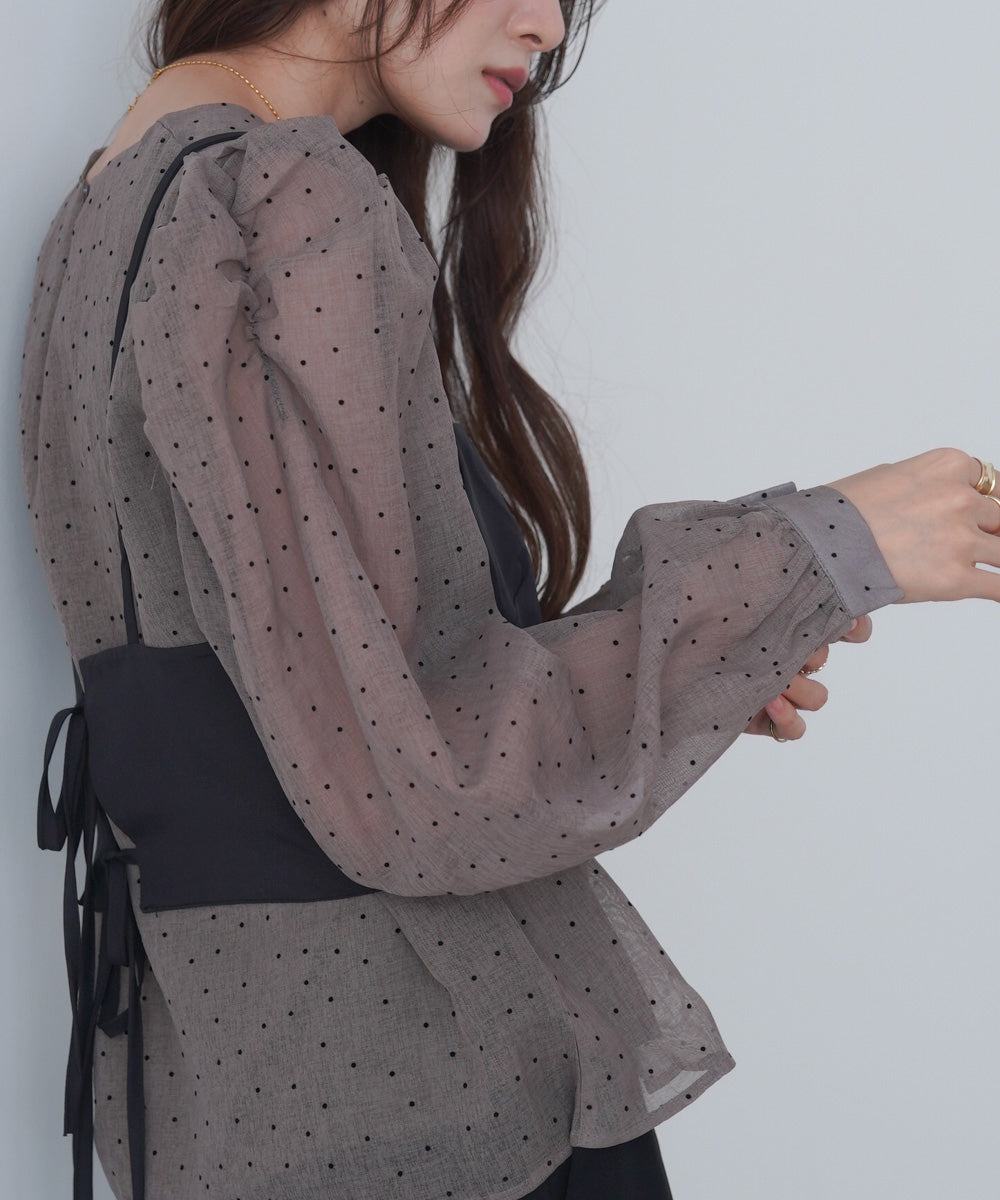 ビスチェSETドットブラウス