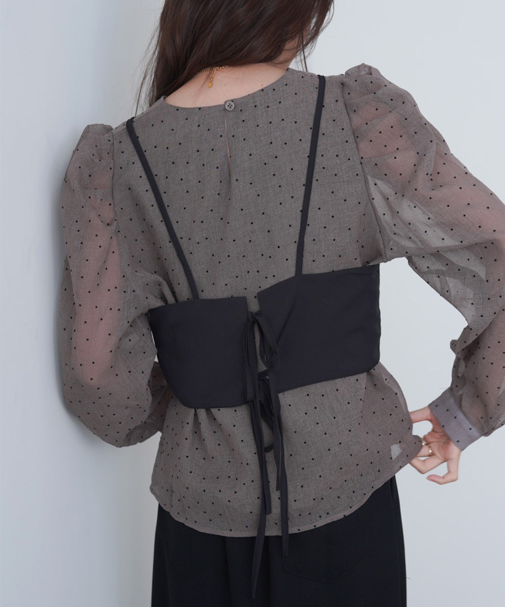 ビスチェSETドットブラウス
