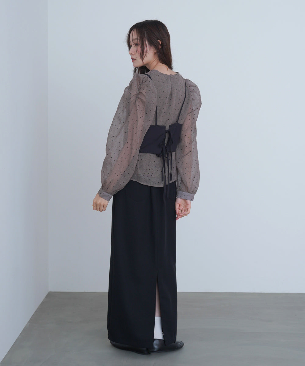 ビスチェSETドットブラウス