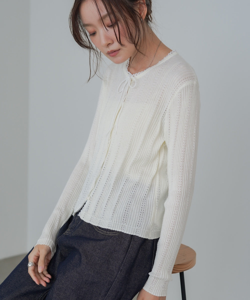 リボンカーディガン