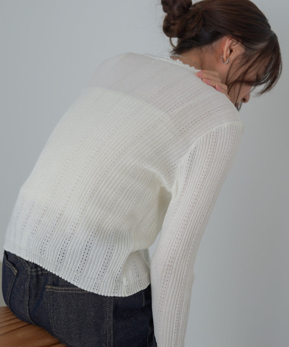 リボンカーディガン