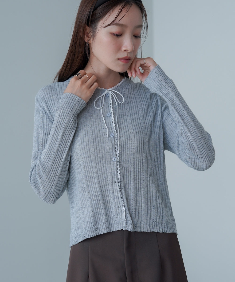 リボンカーディガン