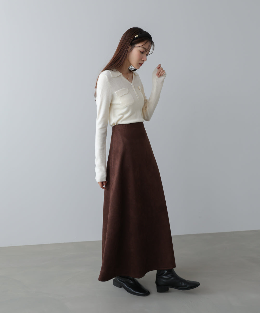 くるみボタンポロニット