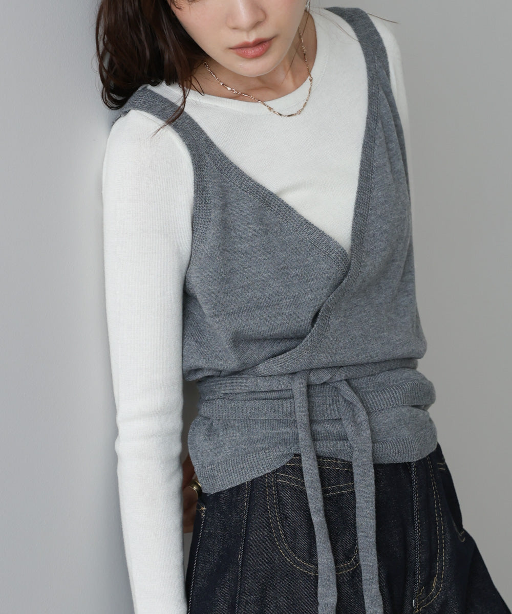 カシュクールベストSETニット