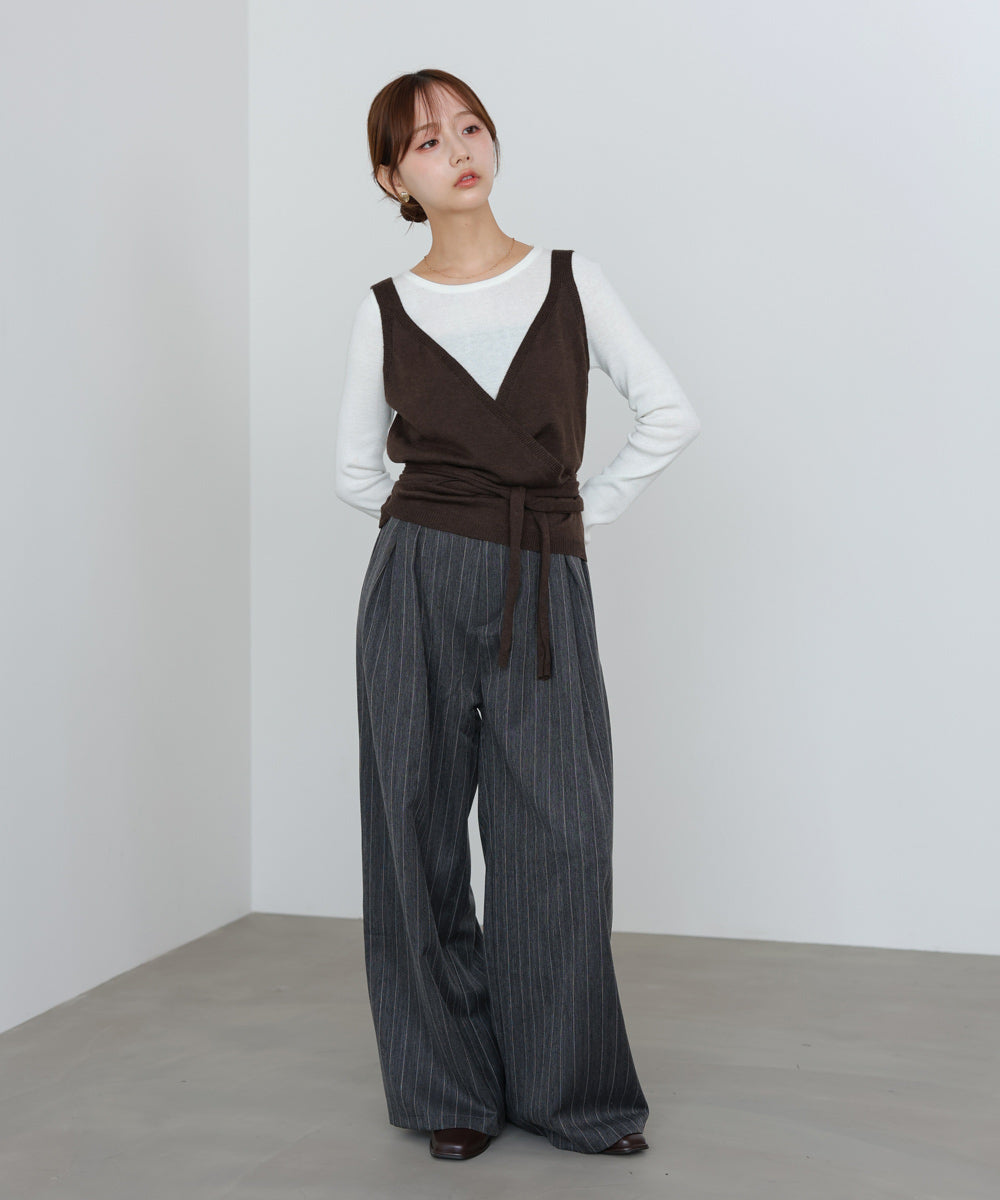 カシュクールベストSETニット