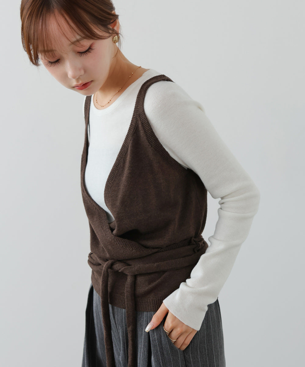 カシュクールベストSETニット