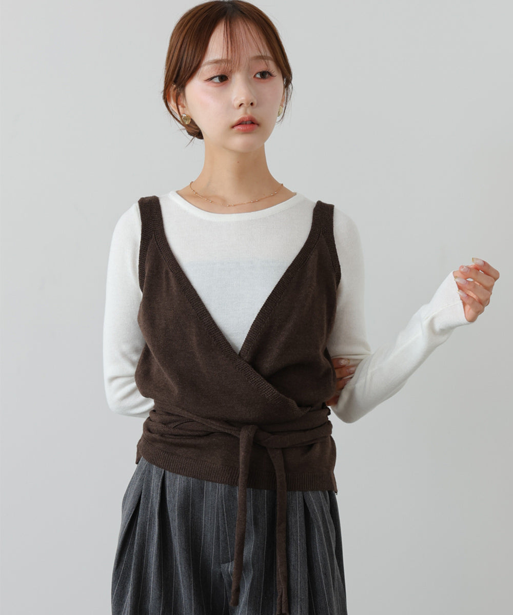 カシュクールベストSETニット