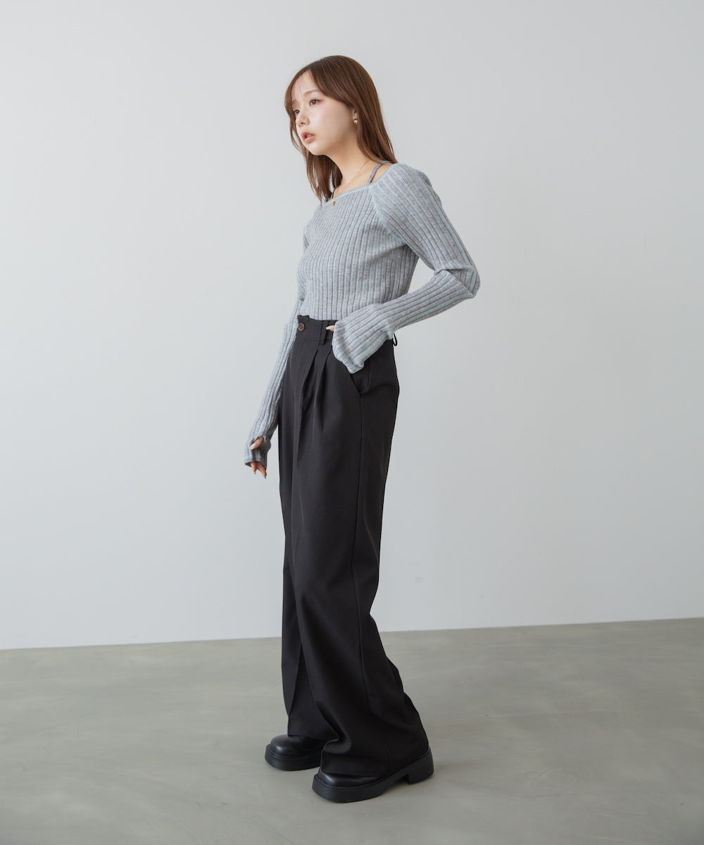 ツータックパンツ