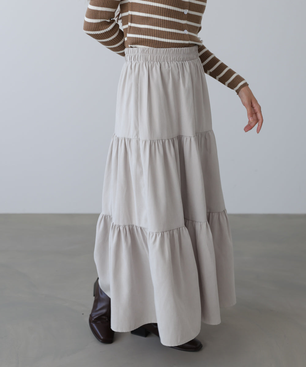 ピーチスキンティアードスカート