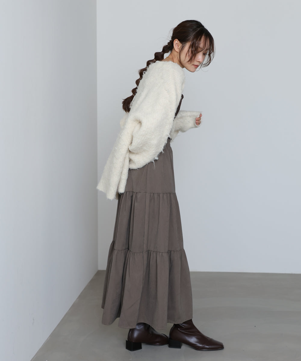 ピーチスキンティアードスカート