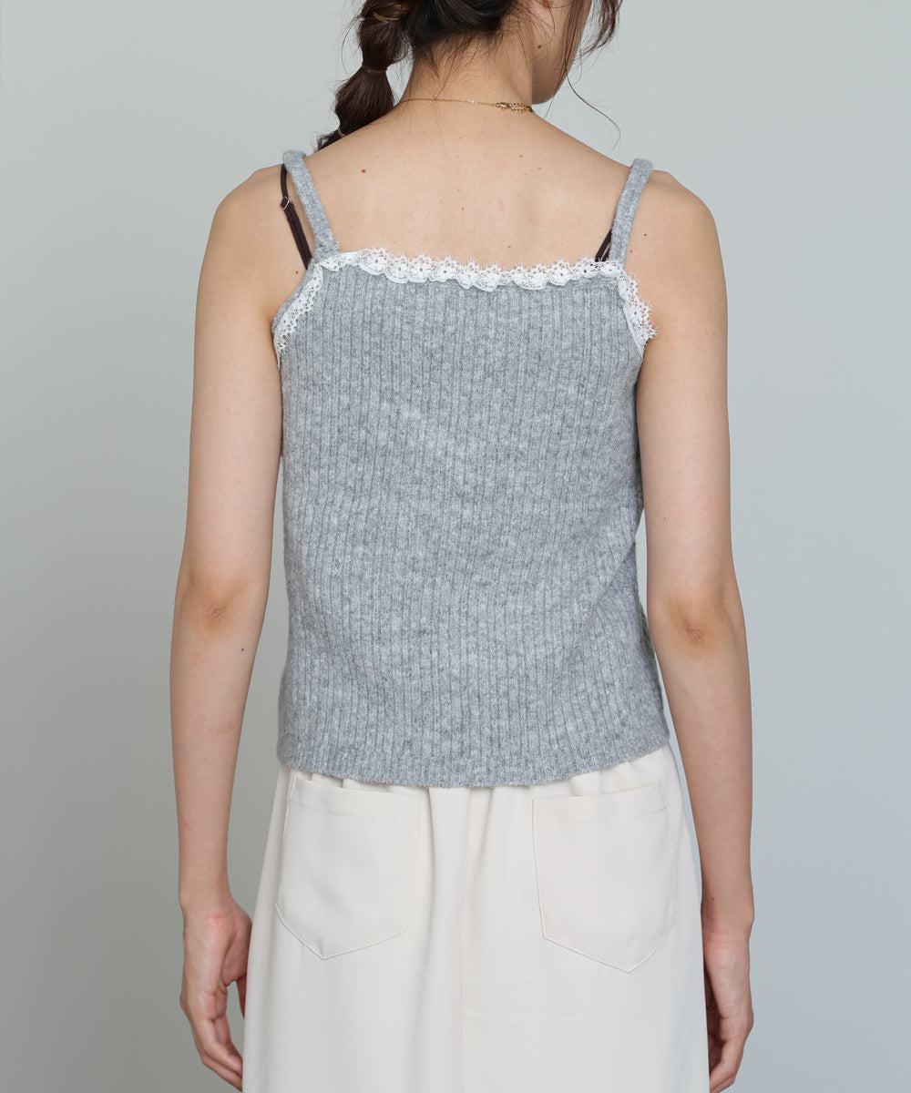 ニットレースキャミ+ニットカーディガンSET