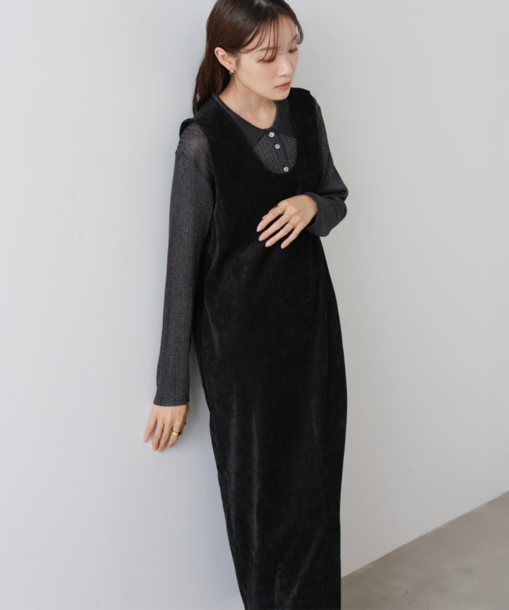 ベロアロングワンピース