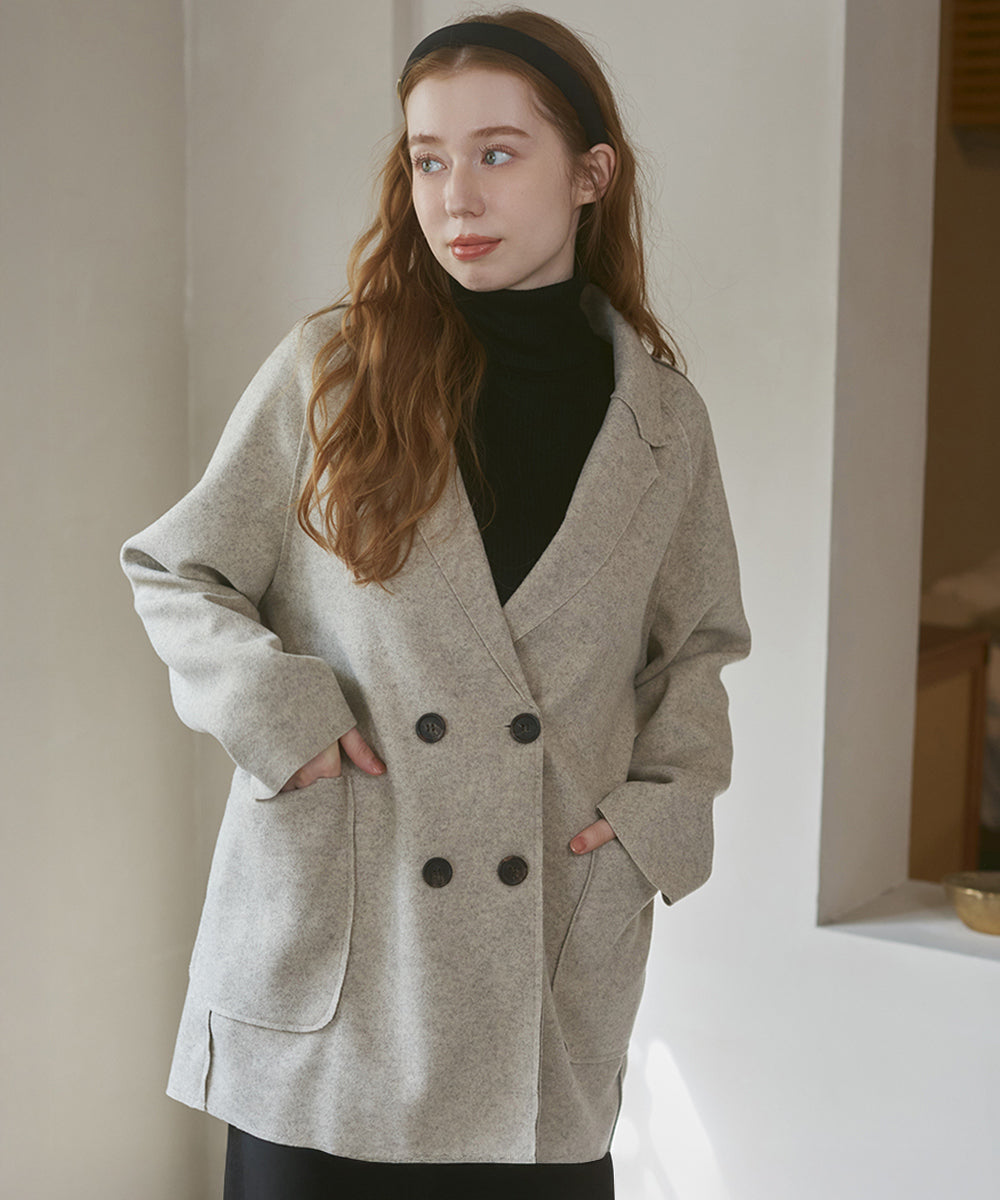 2025AW ウールライクダブルジャケット　テーラード　ダブルジャケット ウールライクテーラードダブルジャケット – Bab