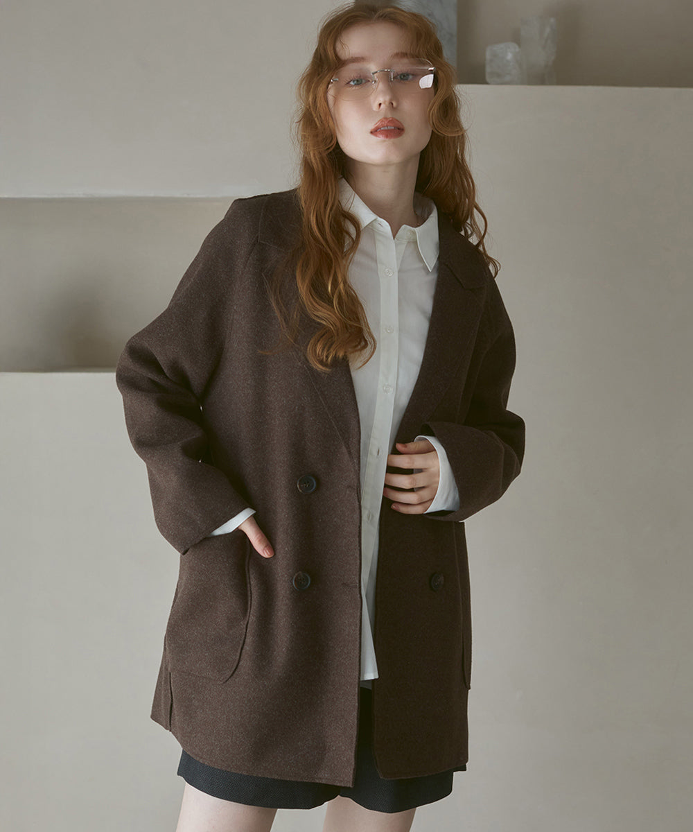 ウールライクテーラードダブルジャケット