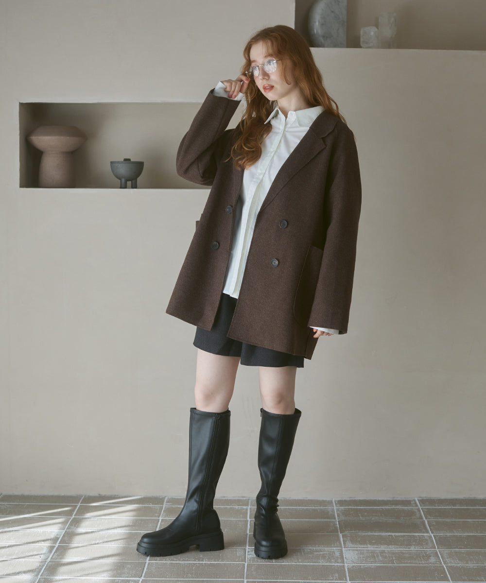 ウールライクテーラードダブルジャケット