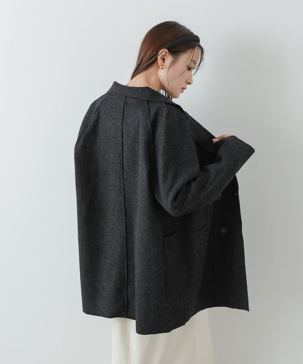 ウールライクテーラードダブルジャケット