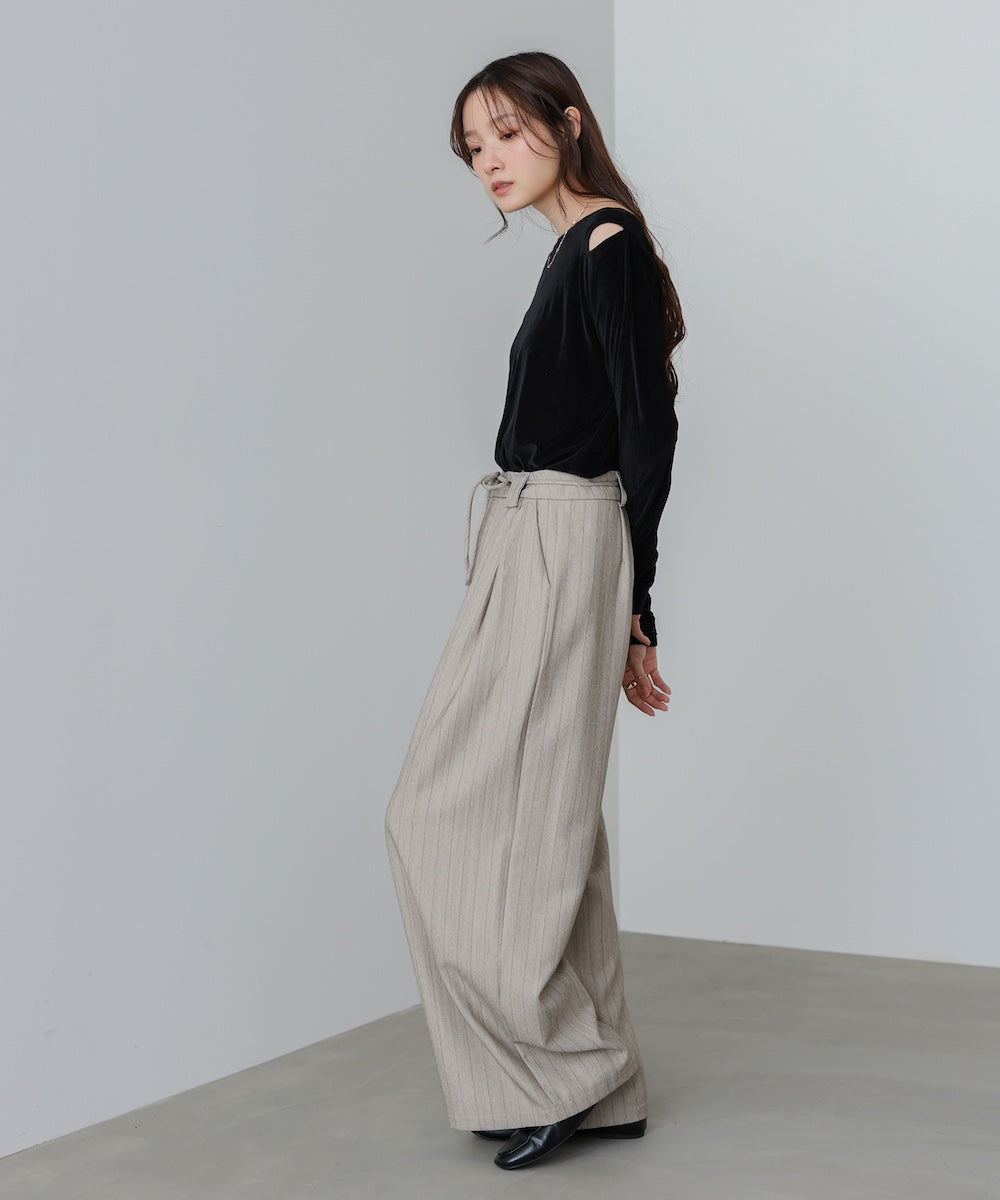 ストライプヘリンボーンパンツ