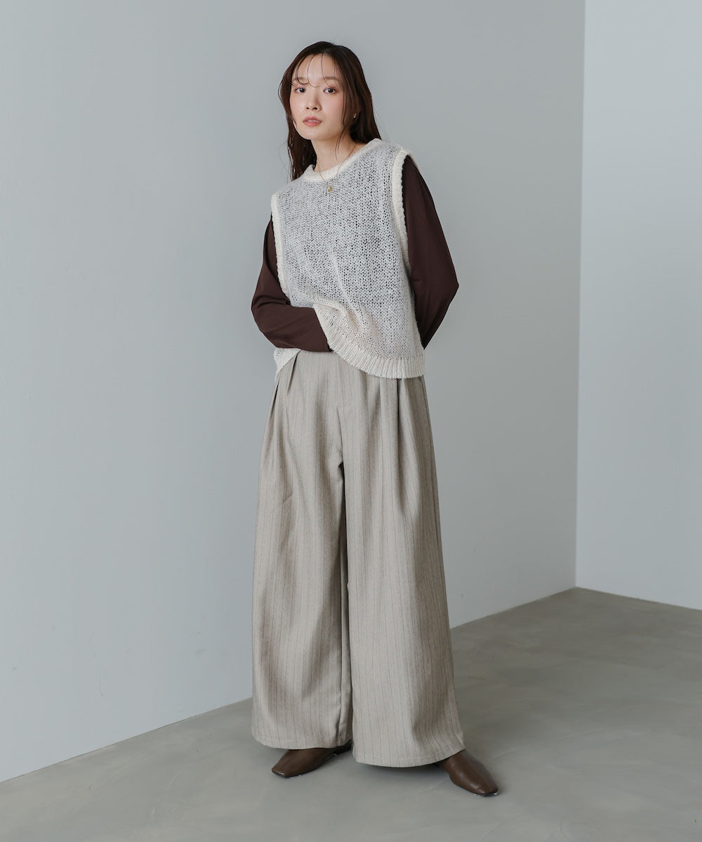 ストライプヘリンボーンパンツ