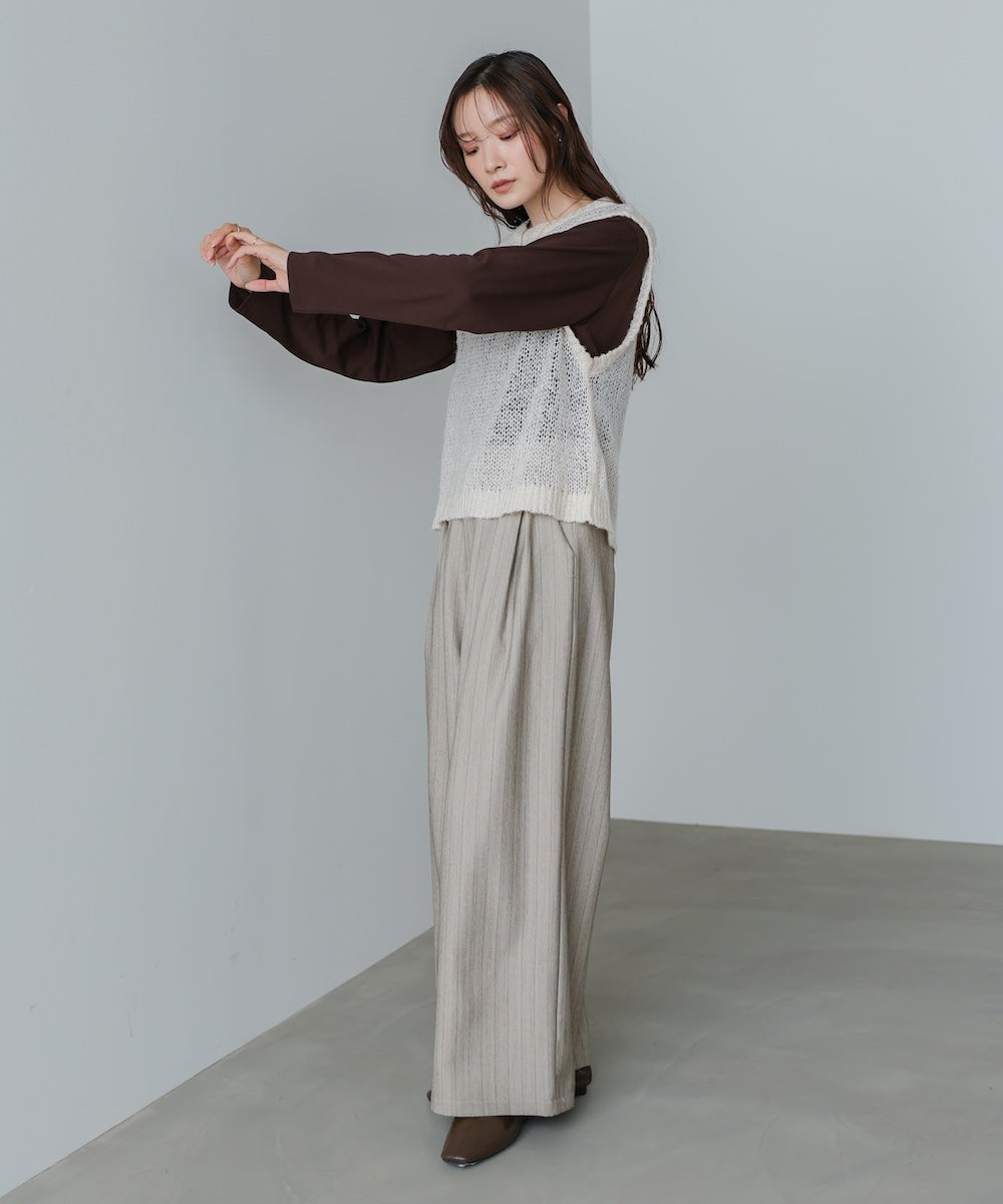 ストライプヘリンボーンパンツ