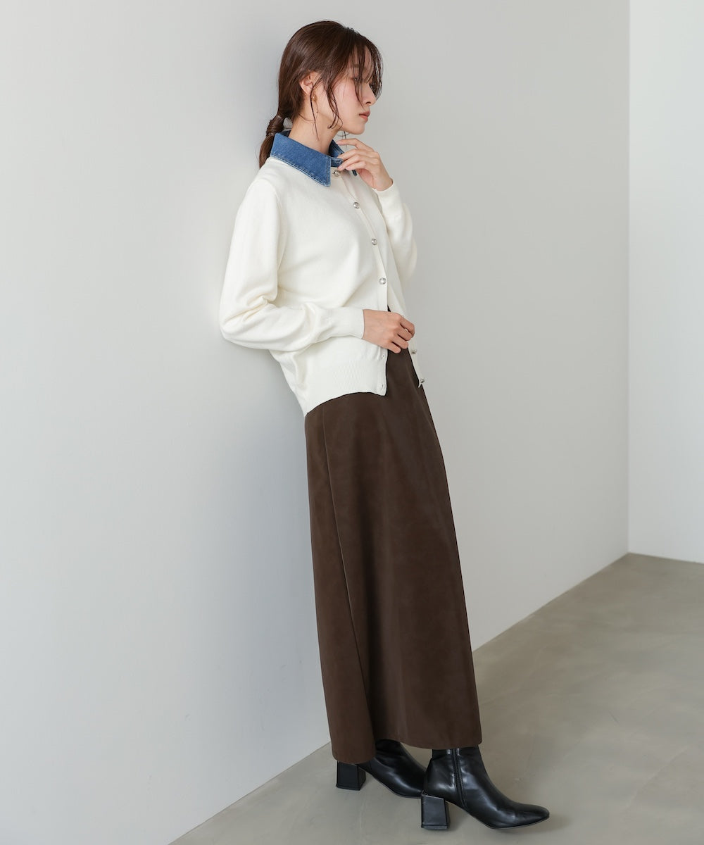 【2026SS】衿デニムドッキングニットカーディガン