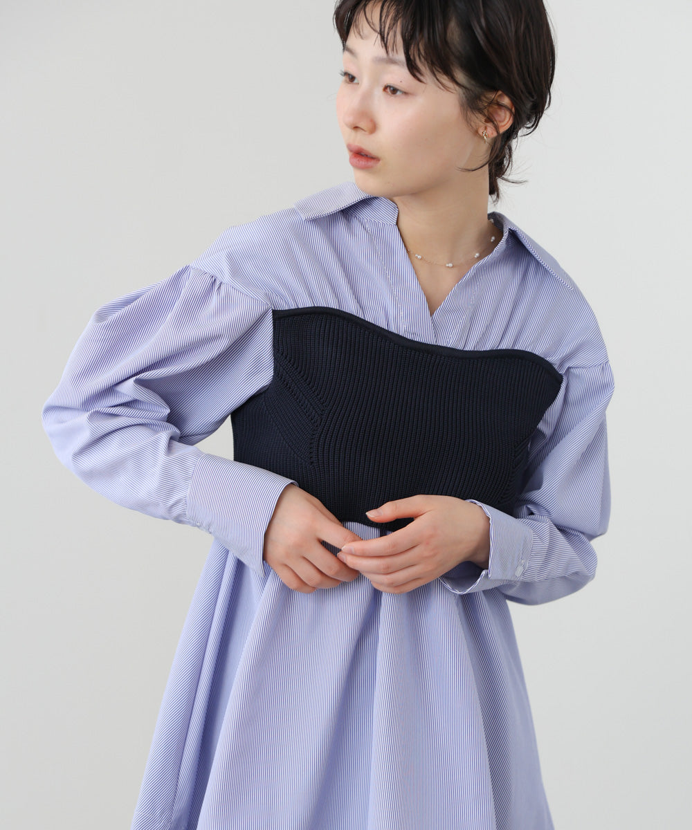 ビスチェドッキングブラウス