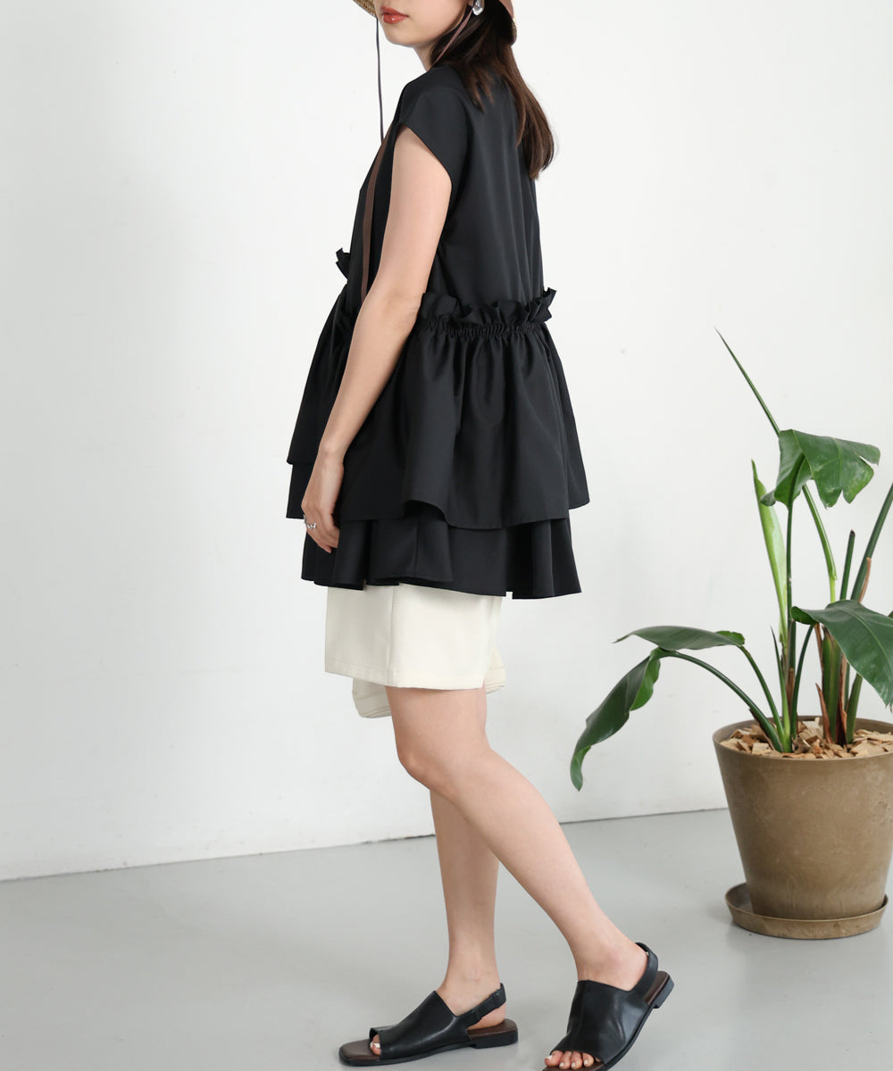 GATHERED TIERED BLOUSE