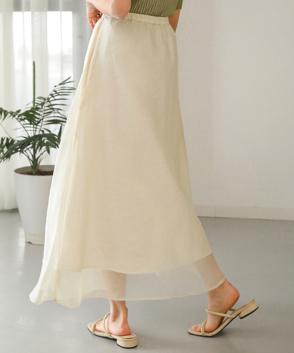 SHEER LAYERED FLARED SKIRT