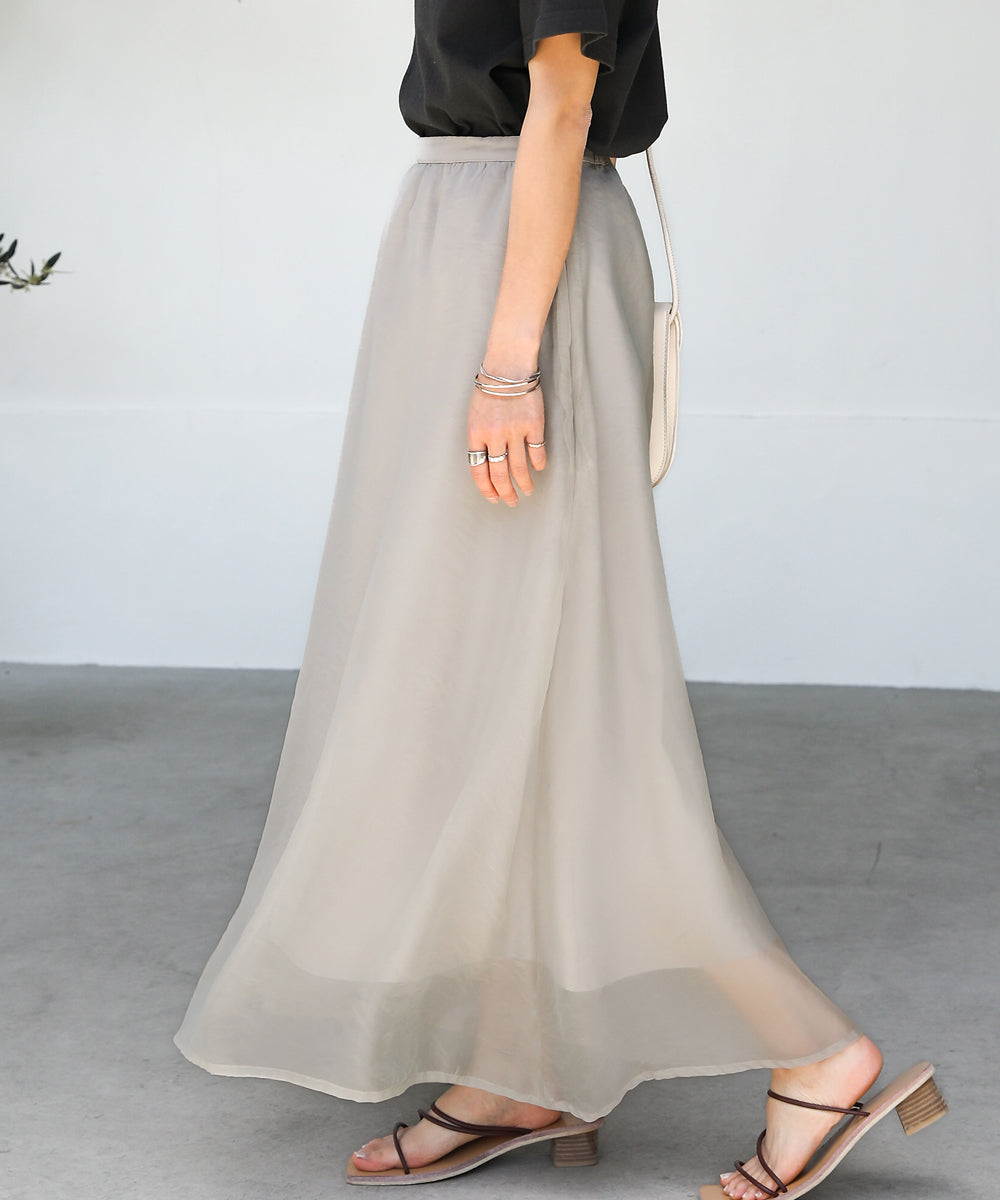 SHEER LAYERED FLARED SKIRT