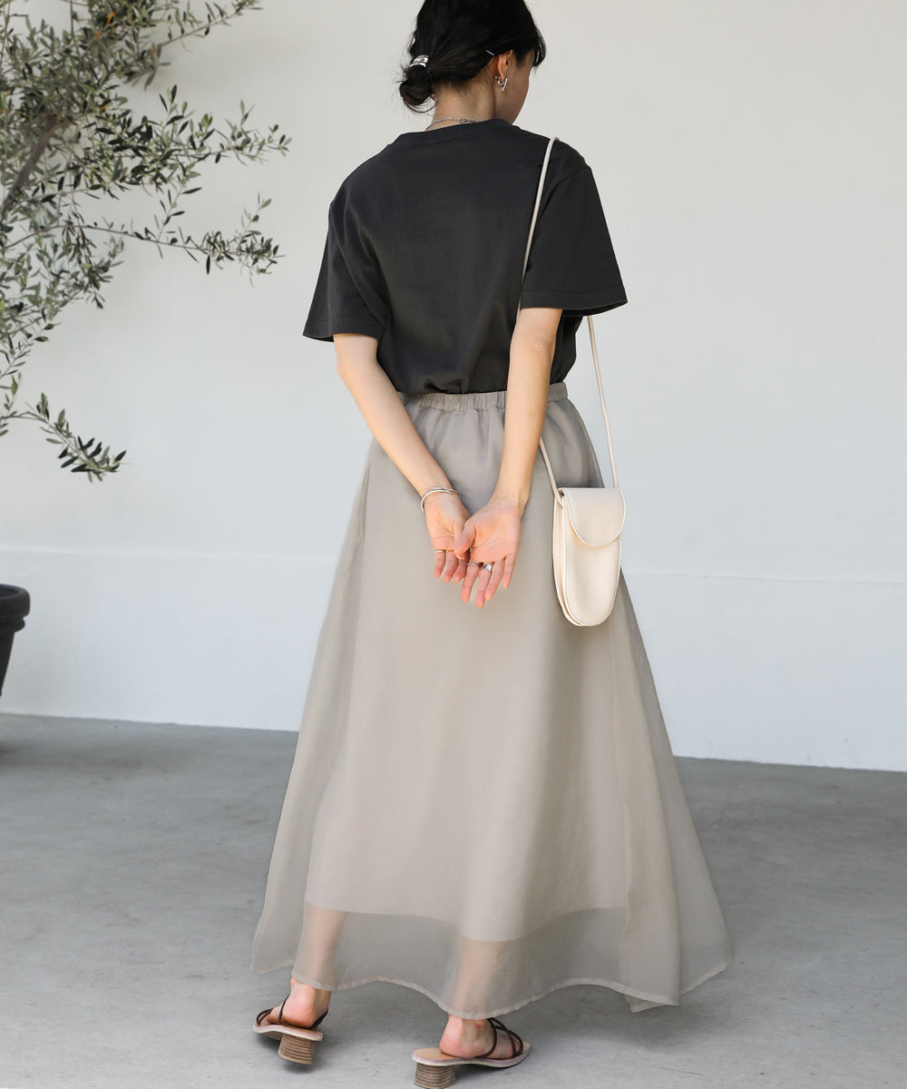 SHEER LAYERED FLARED SKIRT