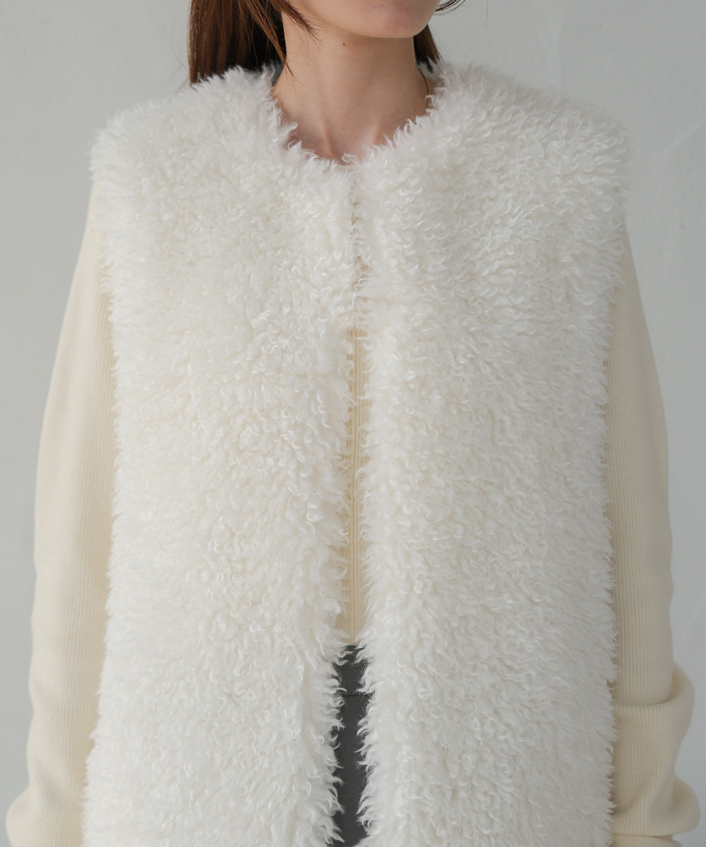 LONG POODLE ECO FUR VEST