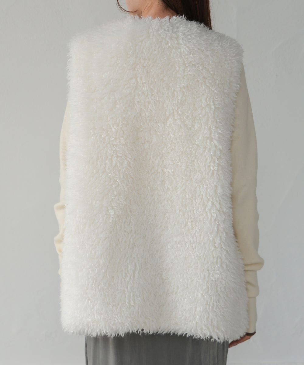 LONG POODLE ECO FUR VEST