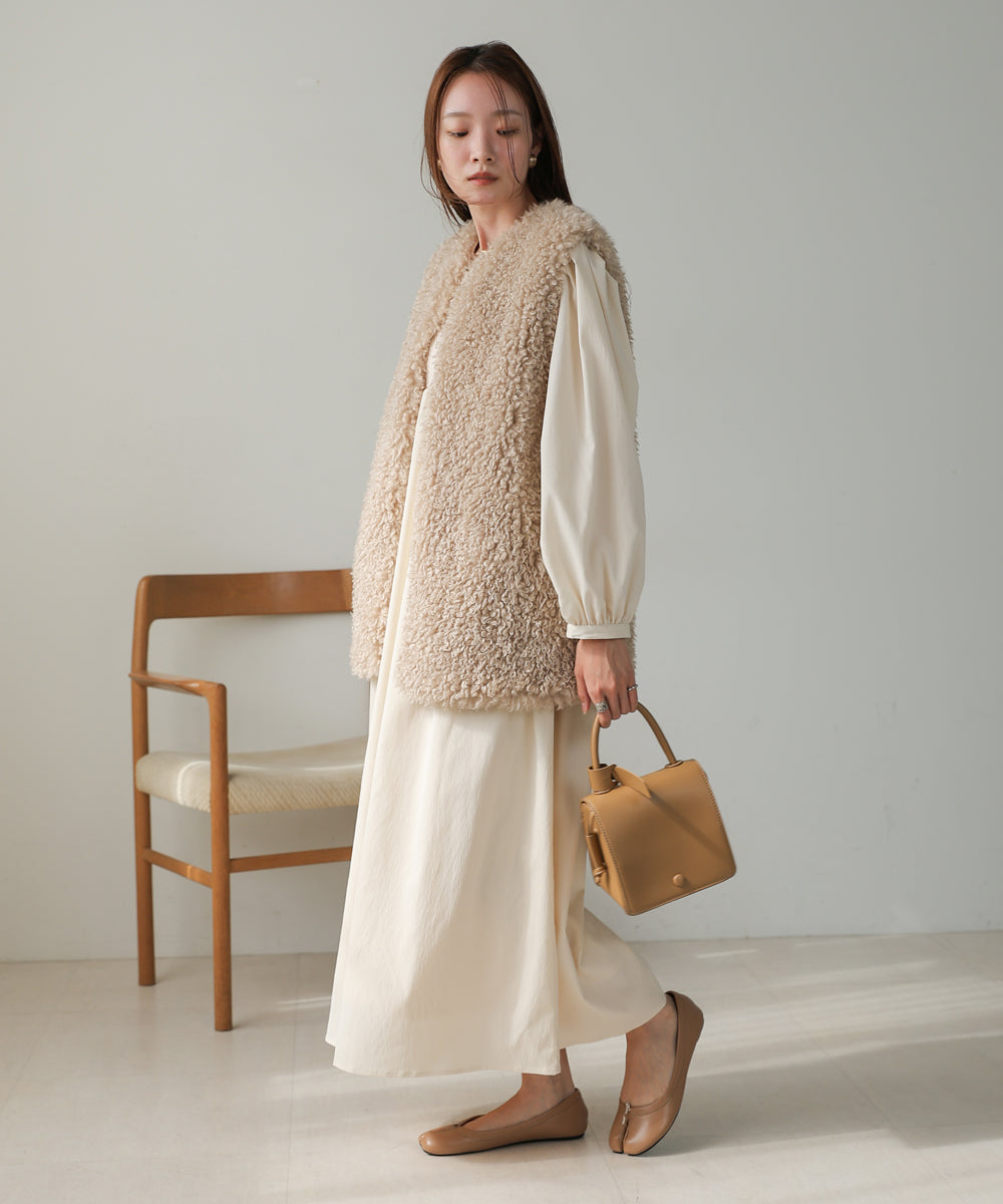 LONG POODLE ECO FUR VEST