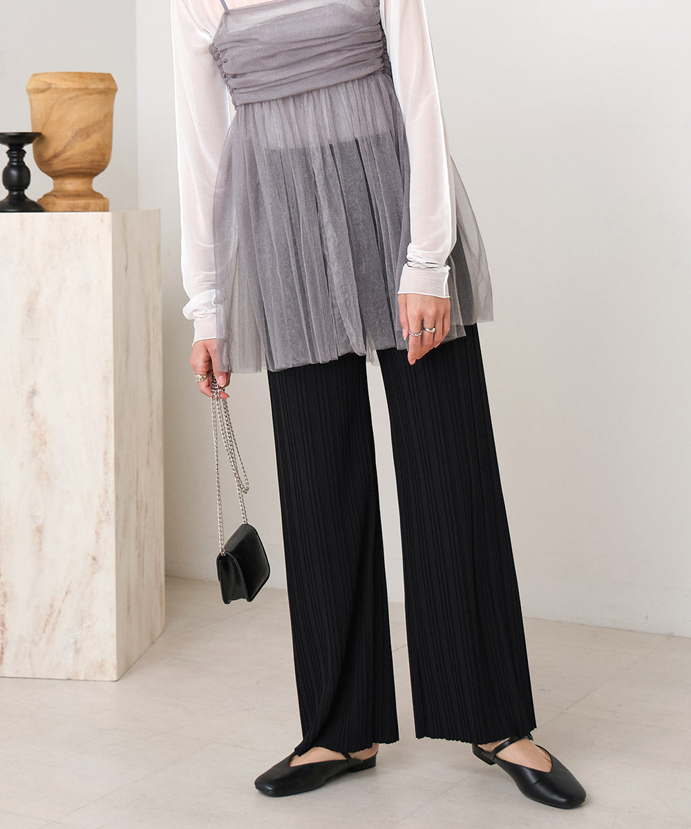 【S・M・L サイズ展開】ランダムプリーツパンツ