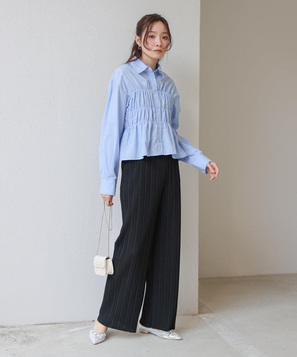 【S・M・L サイズ展開】ランダムプリーツパンツ