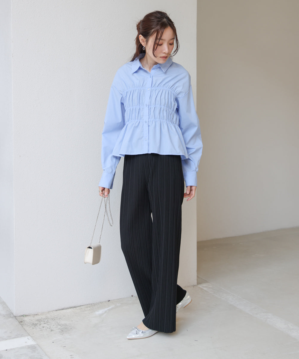 【S・M・L サイズ展開】ランダムプリーツパンツ