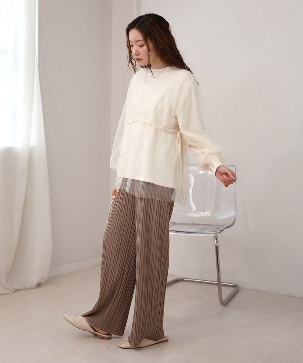 【S・M・L サイズ展開】ランダムプリーツパンツ