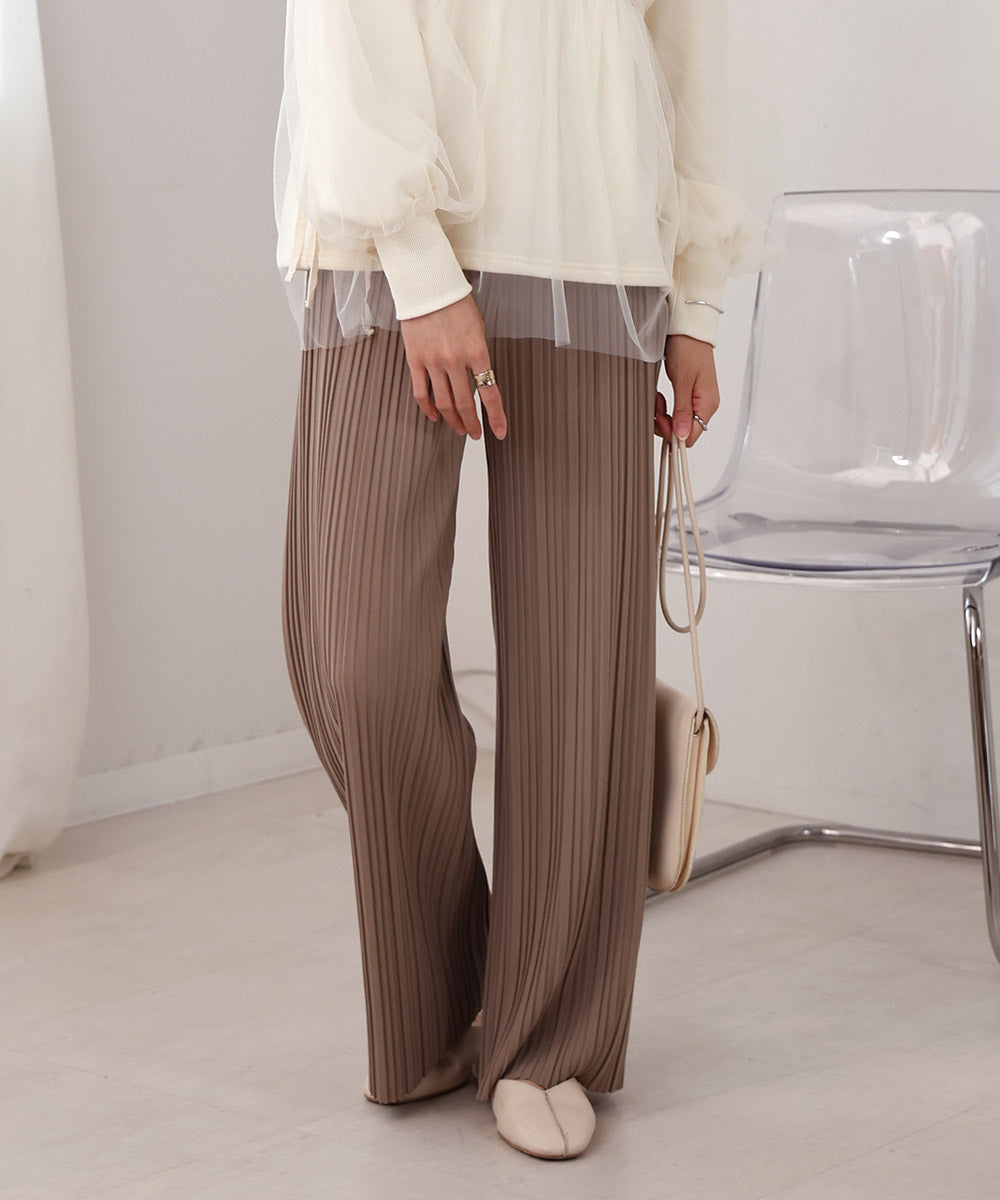 【S・M・L サイズ展開】ランダムプリーツパンツ