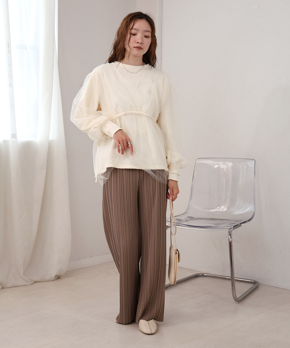 【S・M・L サイズ展開】ランダムプリーツパンツ