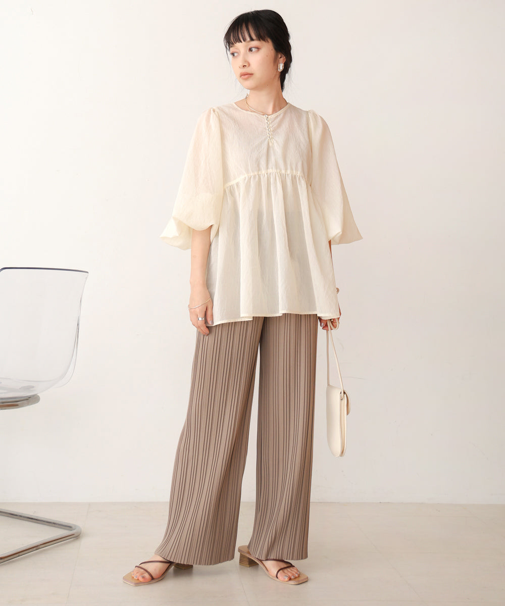 【S・M・L サイズ展開】ランダムプリーツパンツ