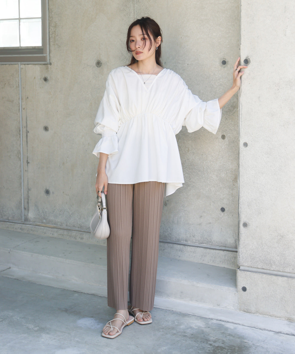 【S・M・L サイズ展開】ランダムプリーツパンツ